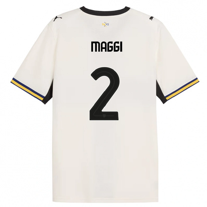 DanxenキッズJacopo Maggi#2オフホワイト ブラック イエローホームシャツ2026/27ジャージーユニフォーム