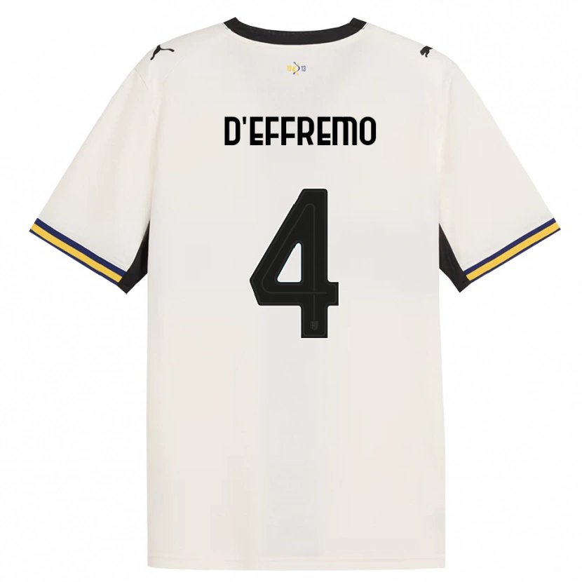 DanxenキッズDario D'effremo#4オフホワイト ブラック イエローホームシャツ2026/27ジャージーユニフォーム