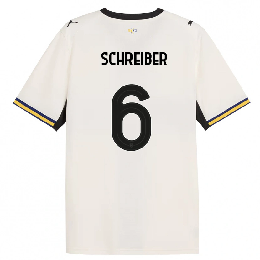 DanxenキッズFabio Schreiber#6オフホワイト ブラック イエローホームシャツ2026/27ジャージーユニフォーム