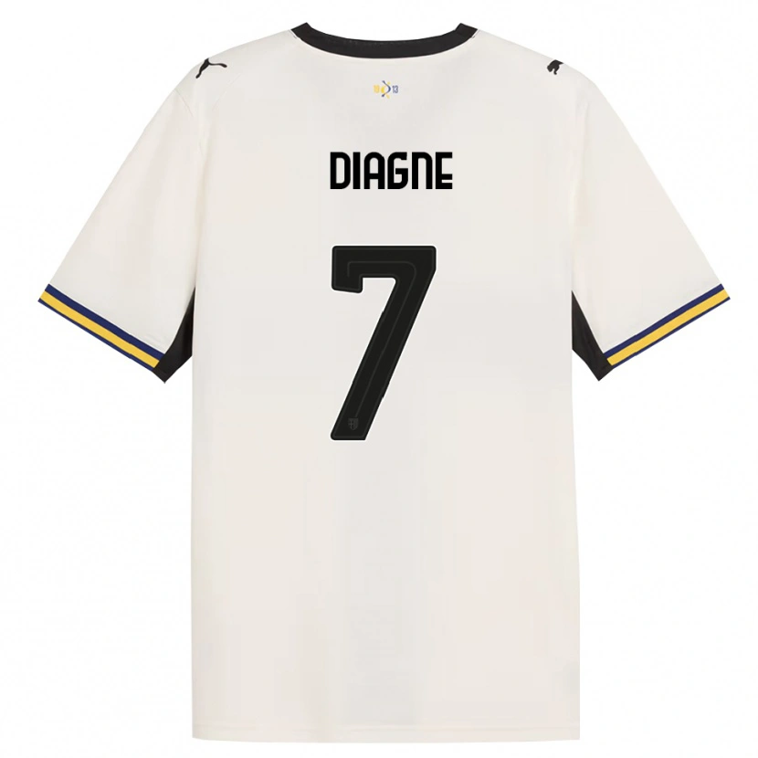 DanxenキッズFallou Diagne#7オフホワイト ブラック イエローホームシャツ2026/27ジャージーユニフォーム