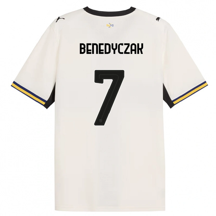 DanxenキッズAdrian Benedyczak#7オフホワイト ブラック イエローホームシャツ2026/27ジャージーユニフォーム