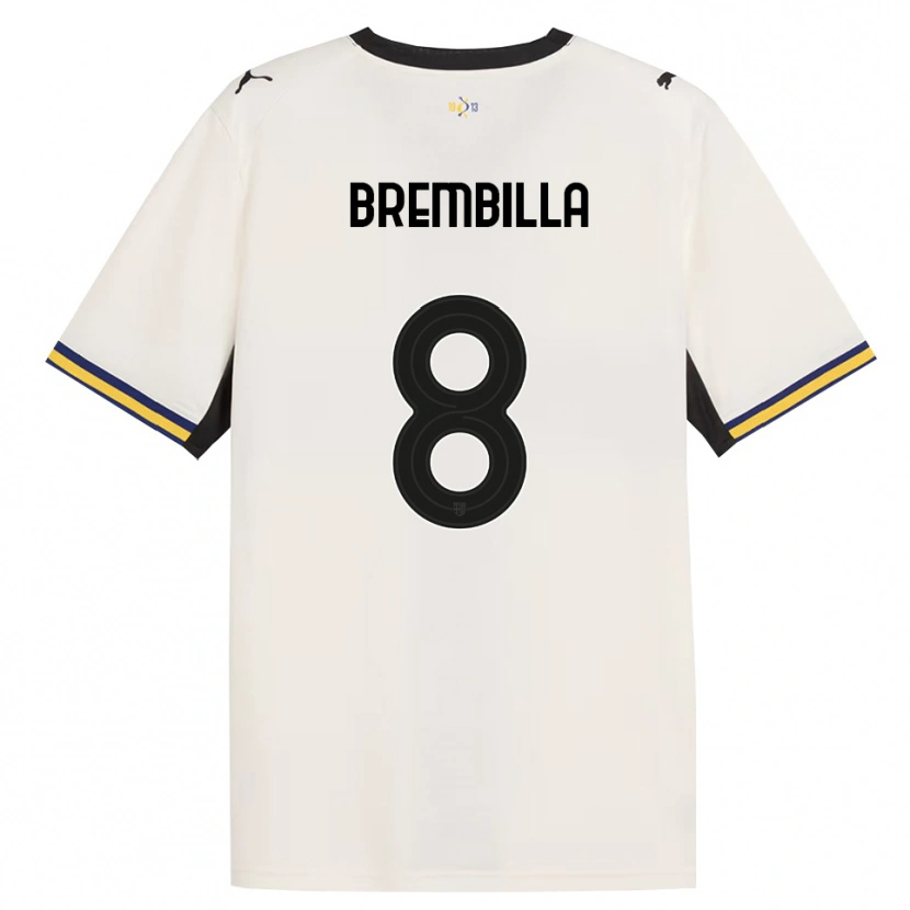 DanxenキッズCristiano Brembilla#8オフホワイト ブラック イエローホームシャツ2026/27ジャージーユニフォーム