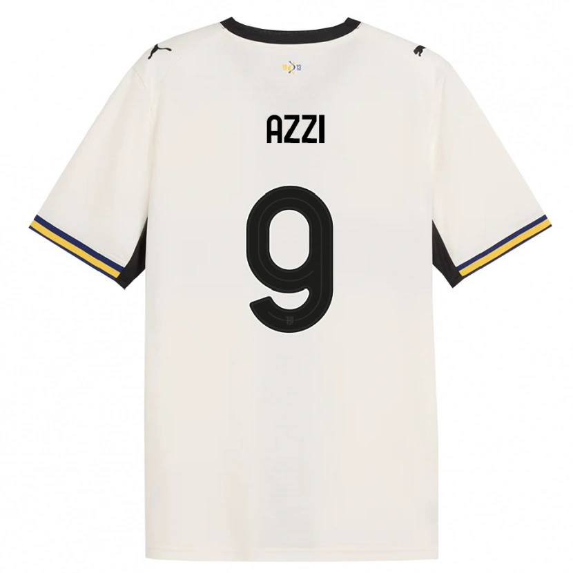 DanxenキッズFederico Azzi#9オフホワイト ブラック イエローホームシャツ2026/27ジャージーユニフォーム