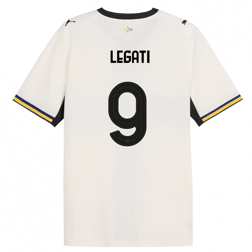 DanxenキッズJuri Legati#9オフホワイト ブラック イエローホームシャツ2026/27ジャージーユニフォーム