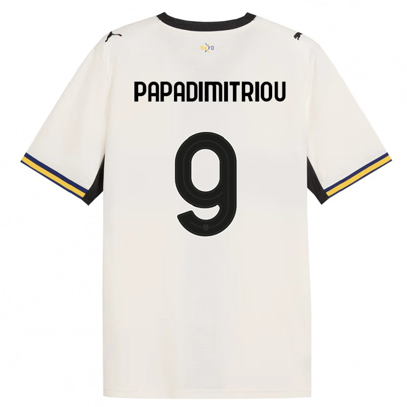 DanxenキッズEirinaios Papadimitriou#9オフホワイト ブラック イエローホームシャツ2026/27ジャージーユニフォーム