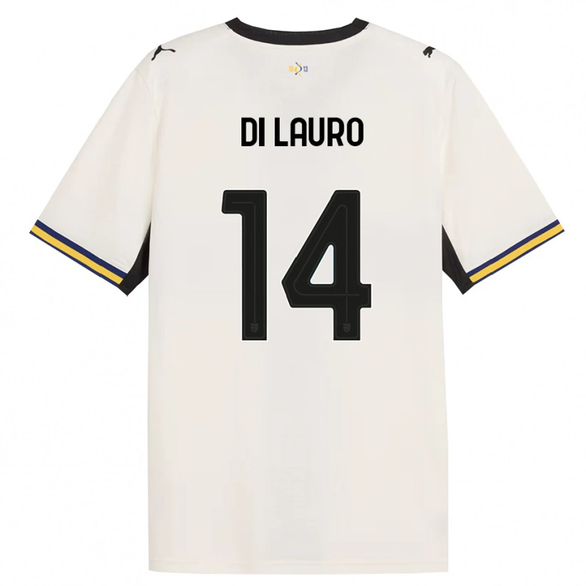 DanxenキッズDiego Di Lauro#14オフホワイト ブラック イエローホームシャツ2026/27ジャージーユニフォーム