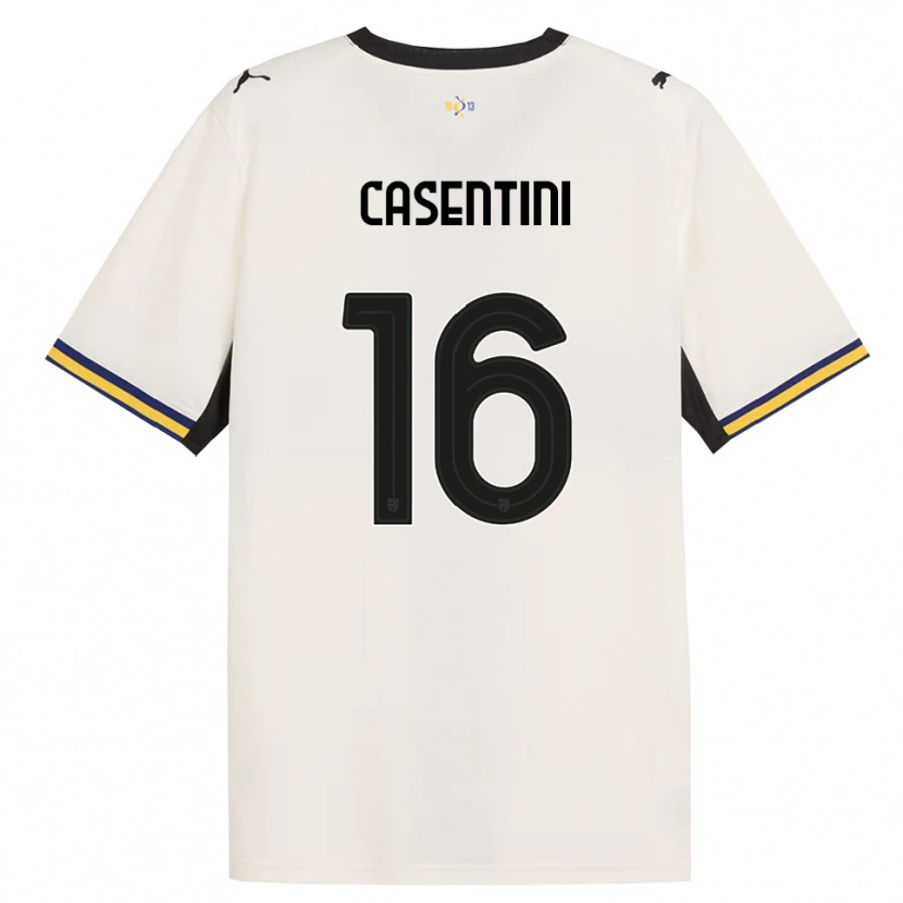 DanxenキッズGabriele Casentini#16オフホワイト ブラック イエローホームシャツ2026/27ジャージーユニフォーム