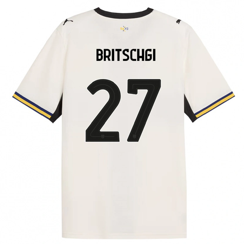 DanxenキッズSascha Britschgi#27オフホワイト ブラック イエローホームシャツ2026/27ジャージーユニフォーム