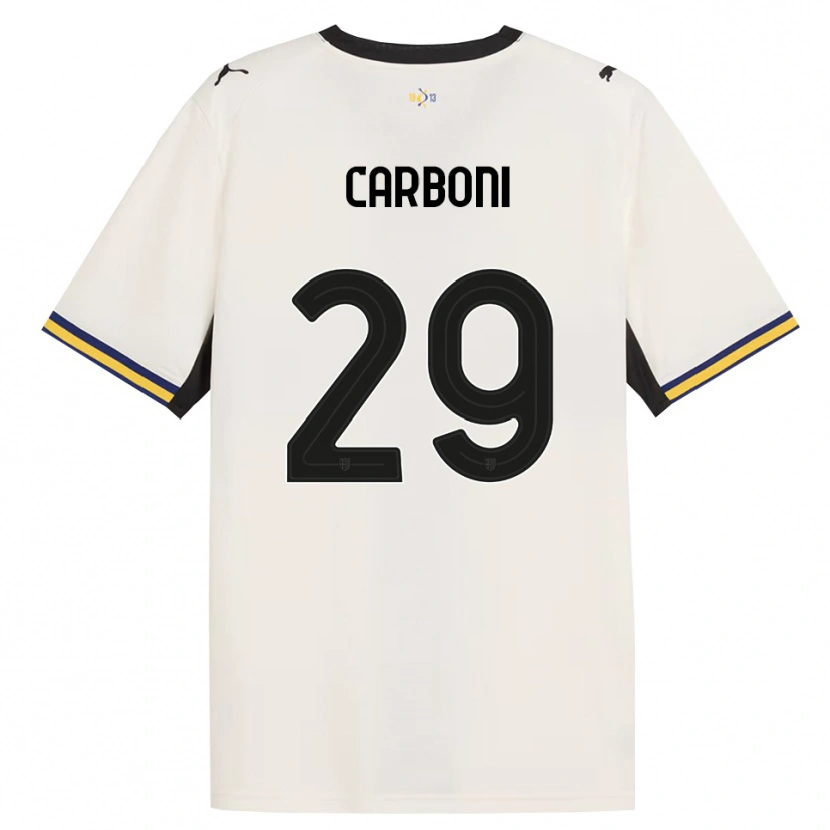 Danxenキッズフランコ・エセキエル・カルボーニ#29オフホワイト ブラック イエローホームシャツ2026/27ジャージーユニフォーム