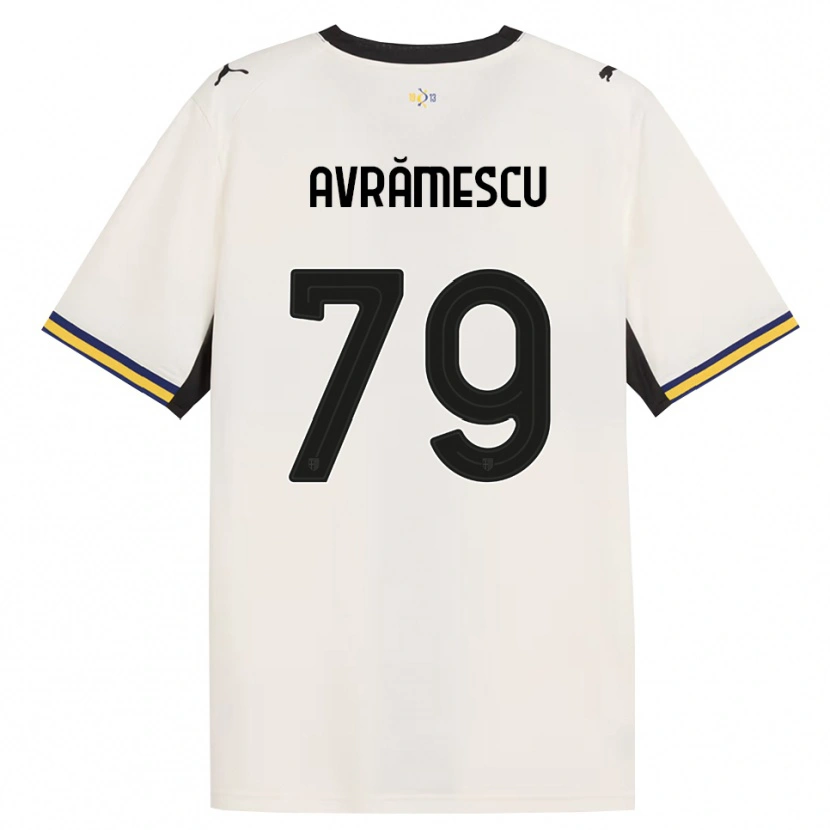 DanxenキッズIanis Avrămescu#79オフホワイト ブラック イエローホームシャツ2026/27ジャージーユニフォーム