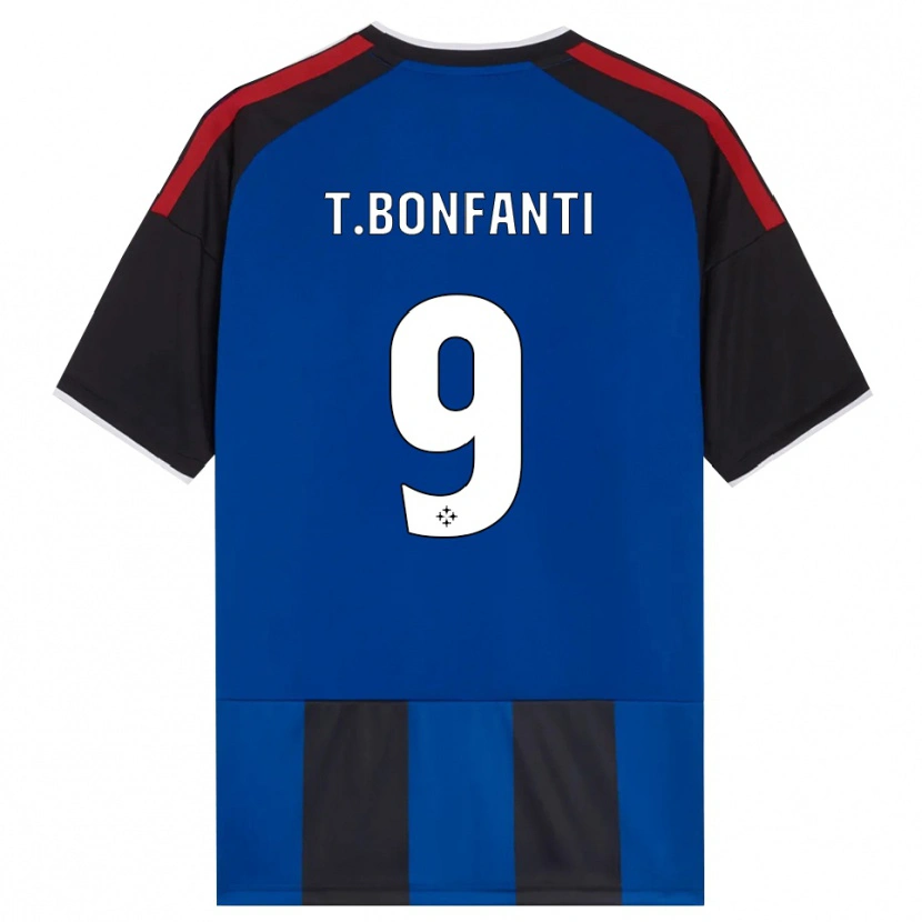 DanxenキッズThomas Bonfanti#9ブラック レッド ホワイト ブルーホームシャツ2026/27ジャージーユニフォーム