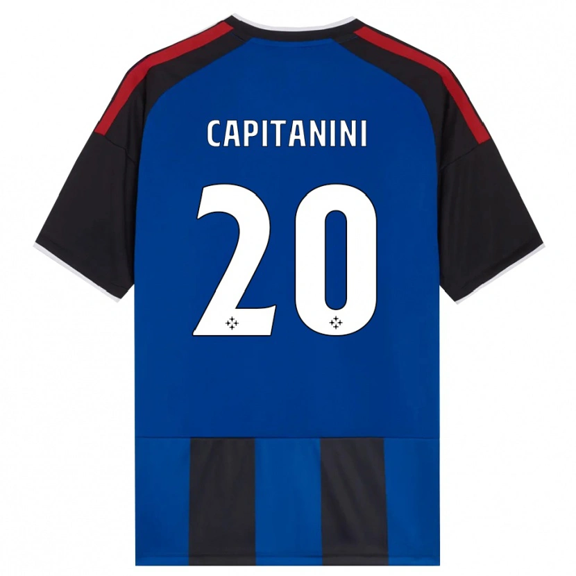 DanxenキッズDiego Capitanini#20ブラック レッド ホワイト ブルーホームシャツ2026/27ジャージーユニフォーム