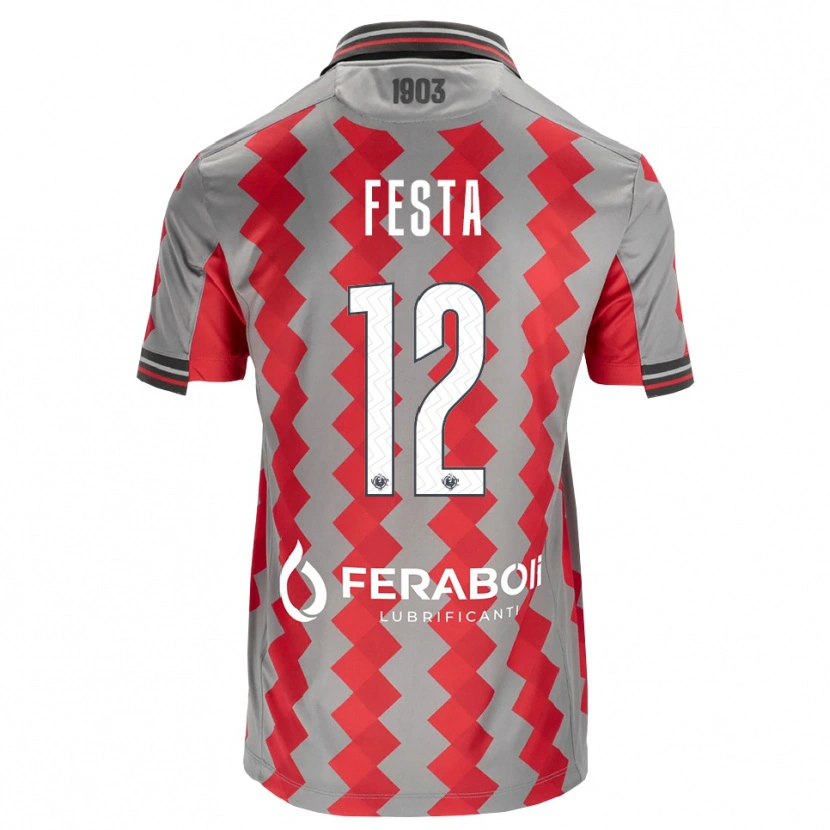 Danxenキッズマルコ・フェスタ#12グレー レッド ホワイトホームシャツ2026/27ジャージーユニフォーム