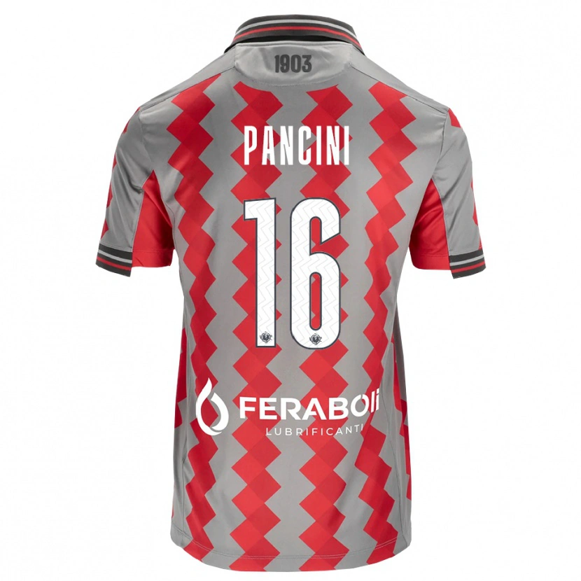 Danxenキッズアレックス・パンチーニ#16グレー レッド ホワイトホームシャツ2026/27ジャージーユニフォーム