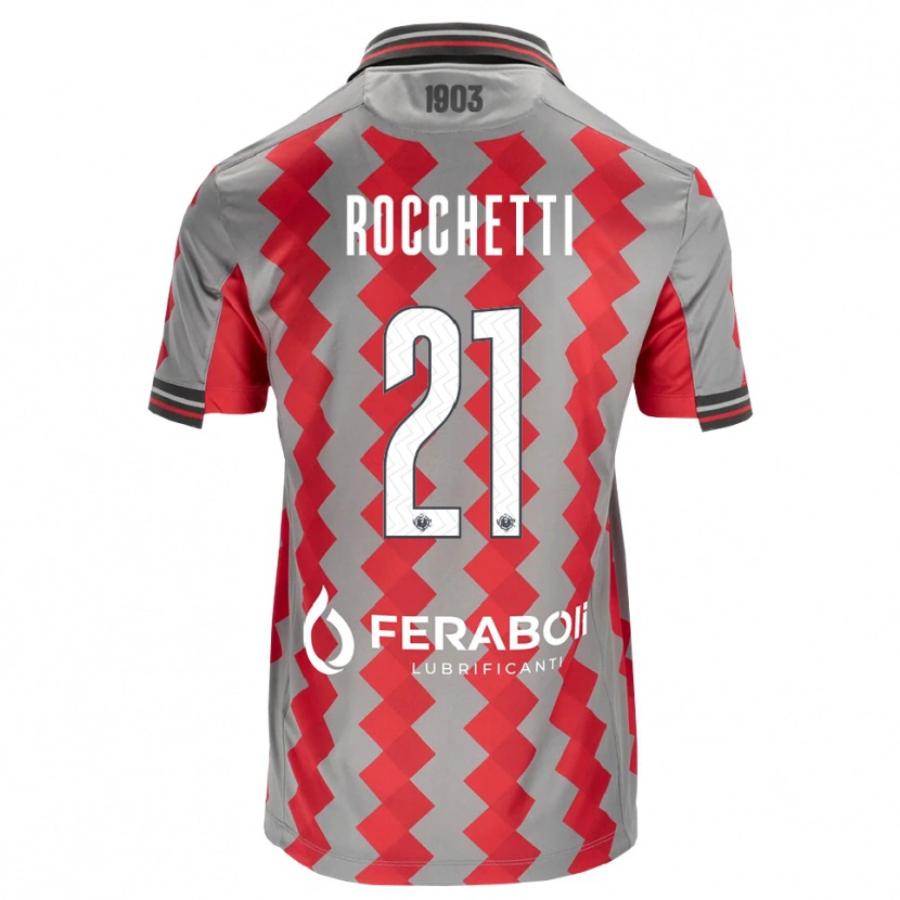 Danxenキッズユリ・ロッケッティ#21グレー レッド ホワイトホームシャツ2026/27ジャージーユニフォーム