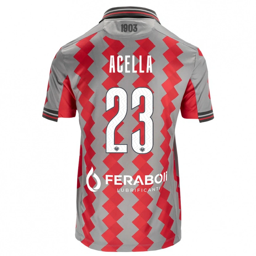 DanxenキッズChristian Acella#23グレー レッド ホワイトホームシャツ2026/27ジャージーユニフォーム