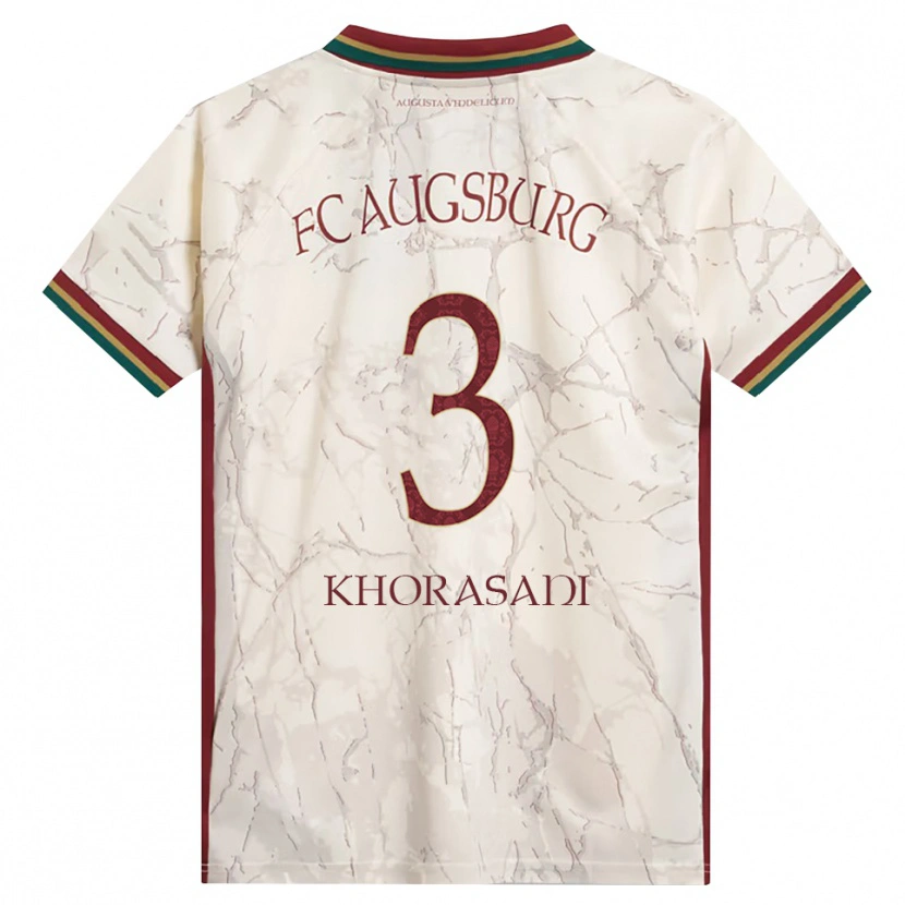 DanxenキッズAhmad Khorasani#3グリーン ライス ホワイト バーガンディホームシャツ2026/27ジャージーユニフォーム