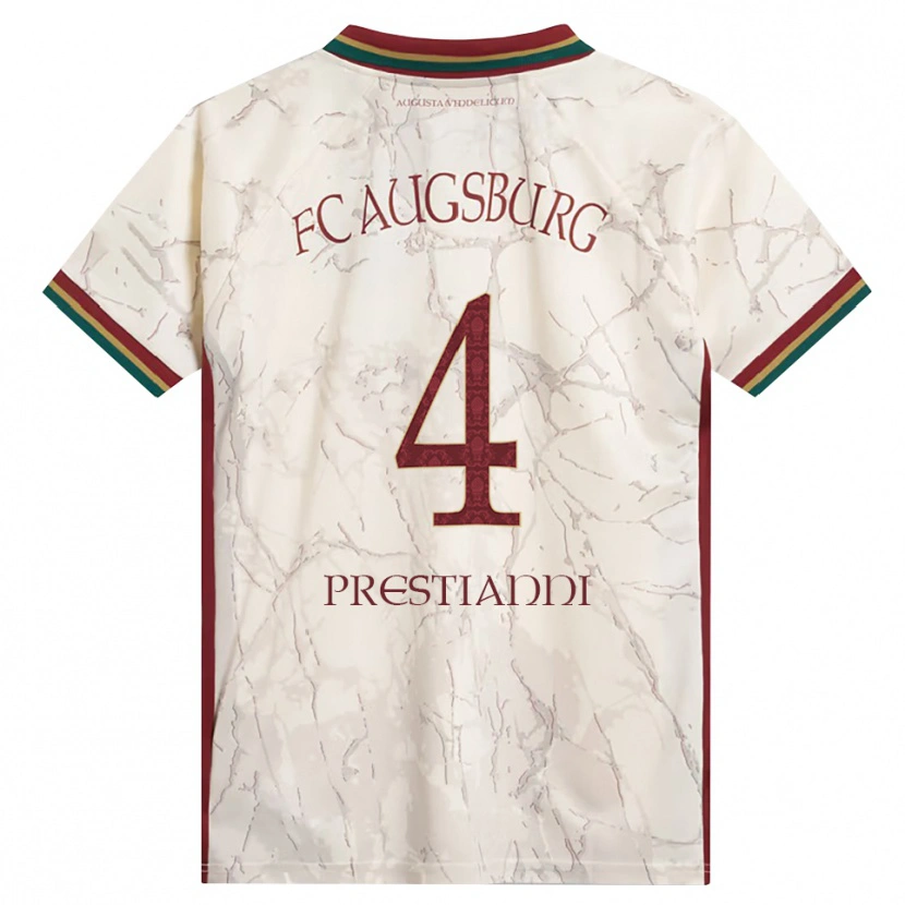 DanxenキッズLuis Prestianni#4グリーン ライス ホワイト バーガンディホームシャツ2026/27ジャージーユニフォーム