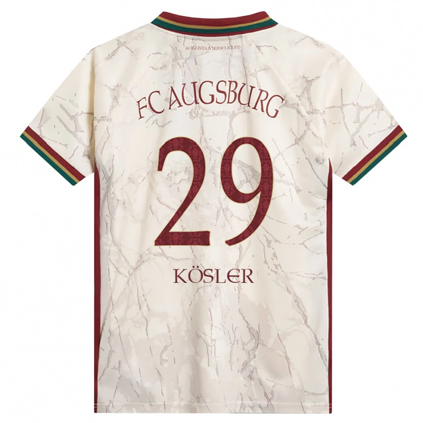 DanxenキッズMaximilian Kösler#29グリーン ライス ホワイト バーガンディホームシャツ2026/27ジャージーユニフォーム