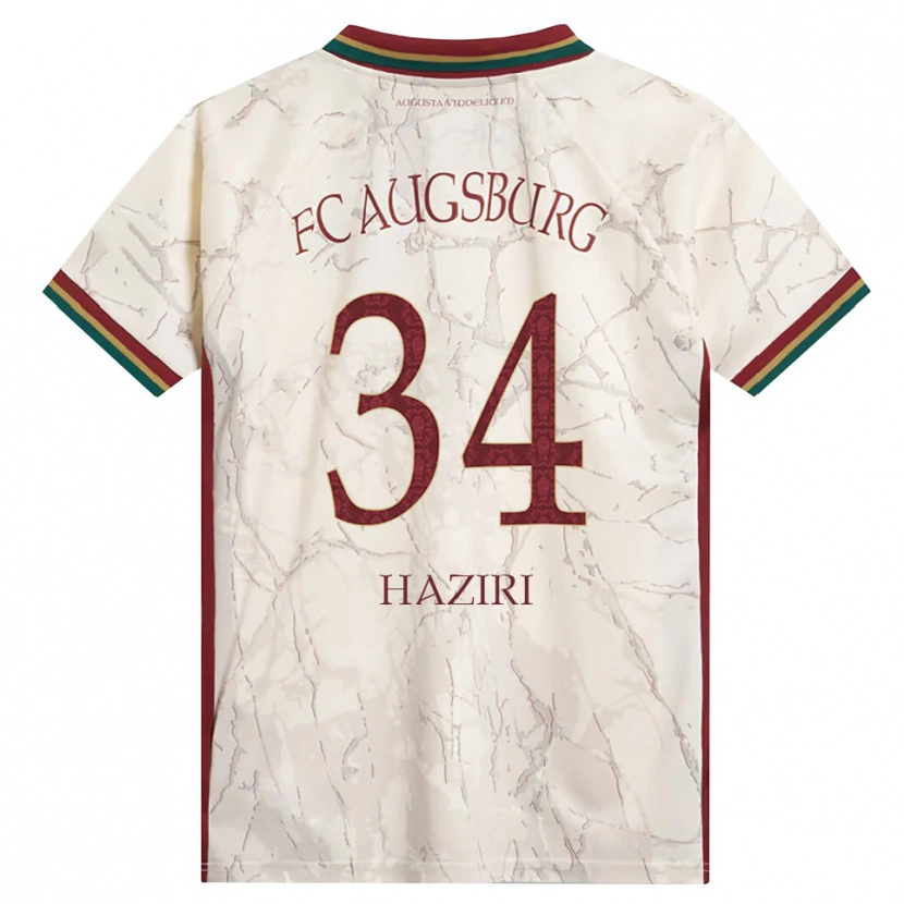 DanxenキッズEdi Haziri#34グリーン ライス ホワイト バーガンディホームシャツ2026/27ジャージーユニフォーム