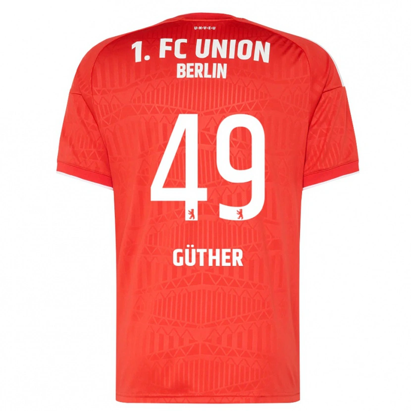 DanxenキッズLinus Güther#49レッド ホワイトホームシャツ2026/27ジャージーユニフォーム