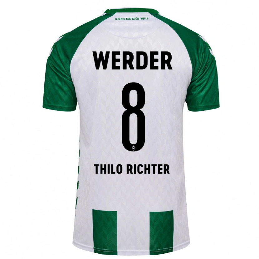 DanxenキッズJasper Thilo Richter#8グリーン ホワイトホームシャツ2026/27ジャージーユニフォーム