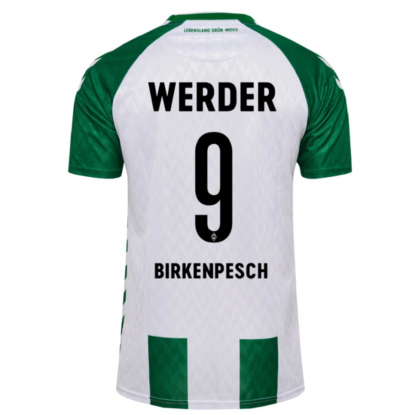 DanxenキッズNoah Birkenpesch#9グリーン ホワイトホームシャツ2026/27ジャージーユニフォーム