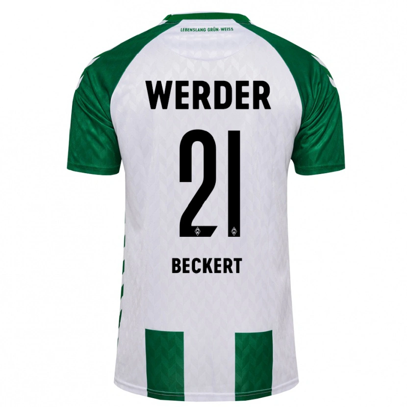 Danxenキッズジョナサン・ベッケルト#21グリーン ホワイトホームシャツ2026/27ジャージーユニフォーム