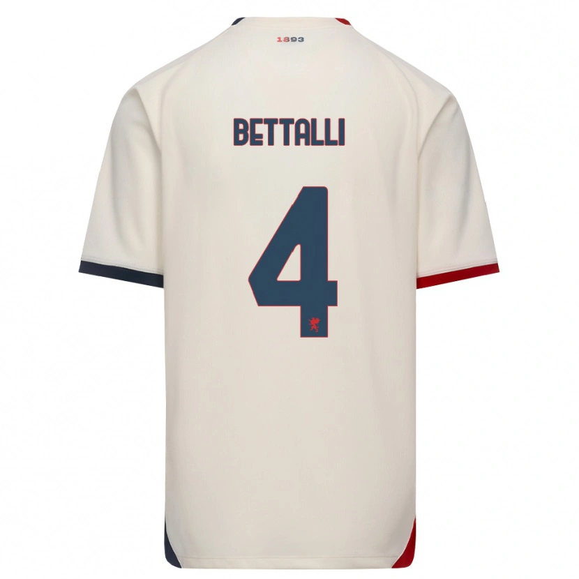 DanxenキッズGiorgia Bettalli#4オフホワイト レッドアウェイシャツ2026/27ジャージーユニフォーム