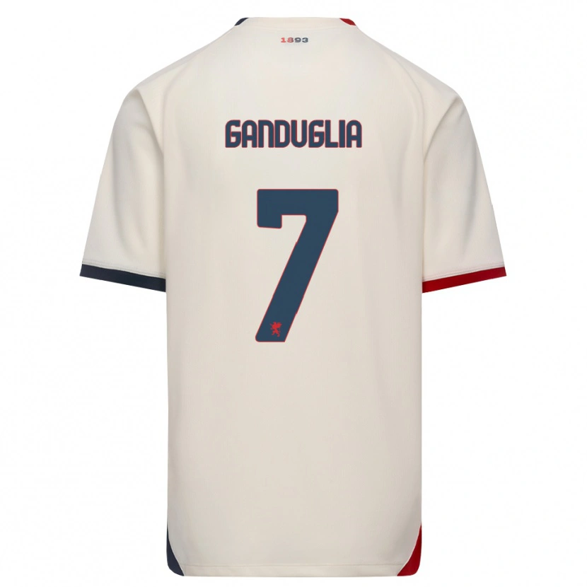 DanxenキッズLuca Ganduglia#7オフホワイト レッドアウェイシャツ2026/27ジャージーユニフォーム