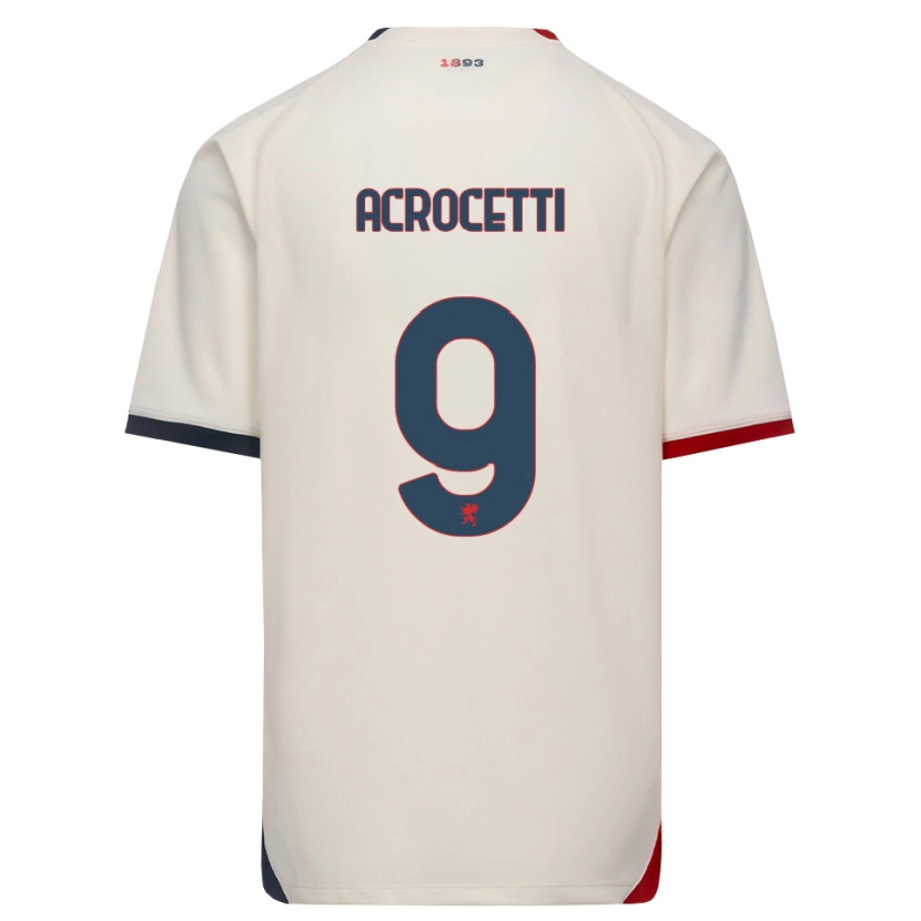 DanxenキッズEdoardo Acrocetti#9オフホワイト レッドアウェイシャツ2026/27ジャージーユニフォーム