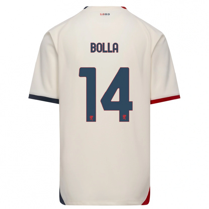 DanxenキッズNicolò Bolla#14オフホワイト レッドアウェイシャツ2026/27ジャージーユニフォーム
