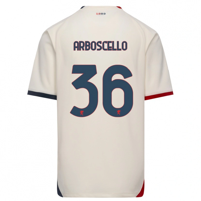 DanxenキッズRiccardo Arboscello#36オフホワイト レッドアウェイシャツ2026/27ジャージーユニフォーム