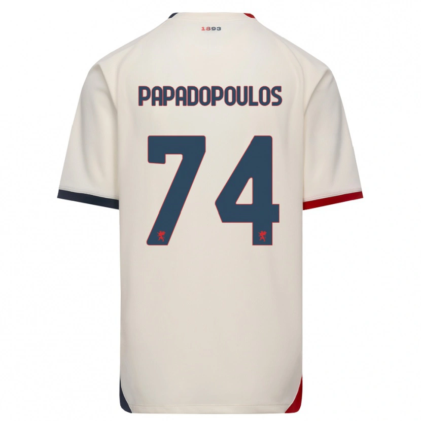 DanxenキッズChristos Papadopoulos#74オフホワイト レッドアウェイシャツ2026/27ジャージーユニフォーム