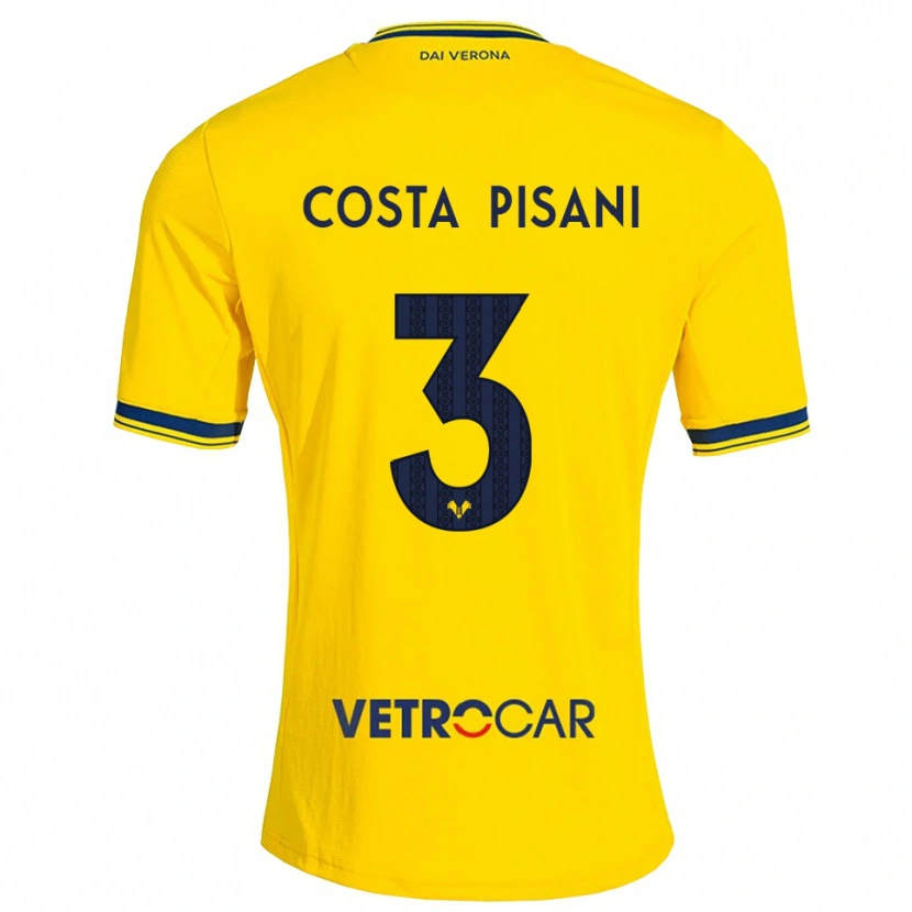 DanxenキッズDavide Costa Pisani#3イエロー レッドアウェイシャツ2026/27ジャージーユニフォーム