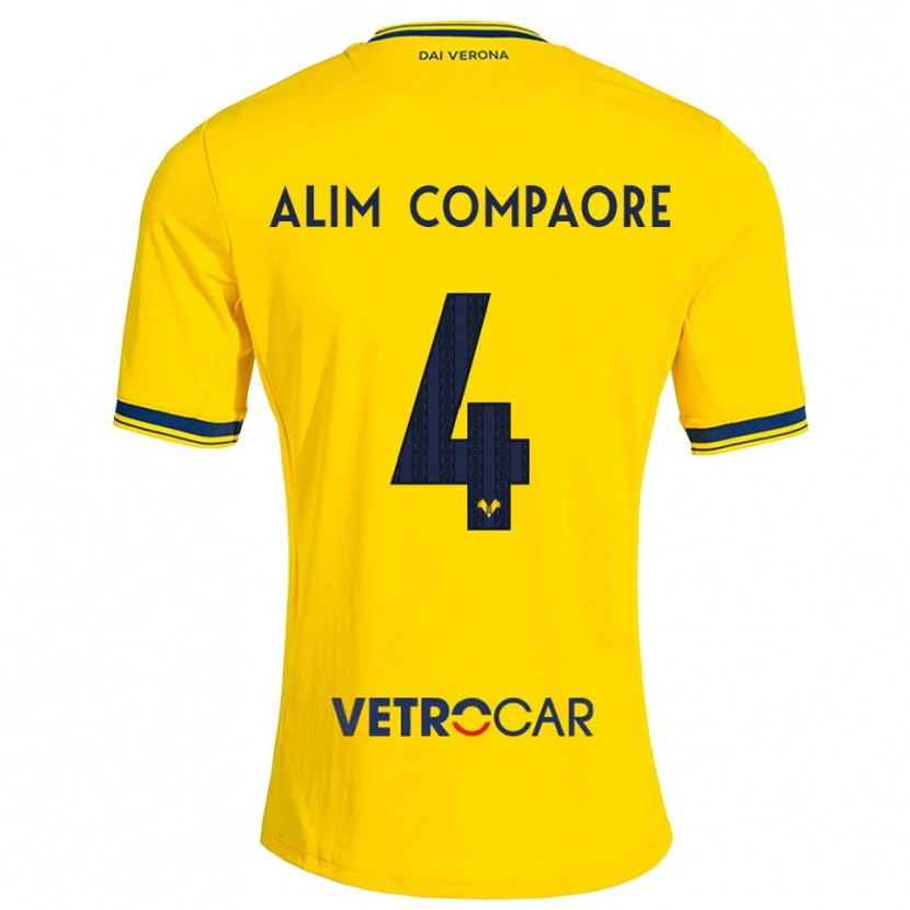 DanxenキッズAbdul Alim Compaore#4イエロー レッドアウェイシャツ2026/27ジャージーユニフォーム