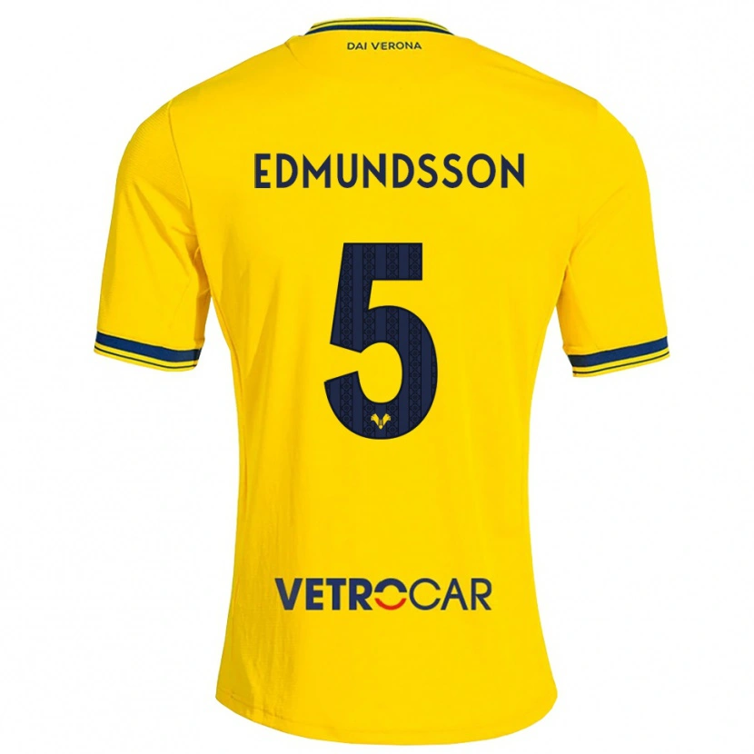 DanxenキッズAndrias Edmundsson#5イエロー レッドアウェイシャツ2026/27ジャージーユニフォーム