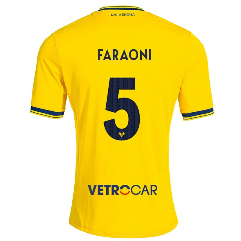 Danxenキッズマルコ・ダヴィデ・ファラオーニ#5イエロー レッドアウェイシャツ2026/27ジャージーユニフォーム
