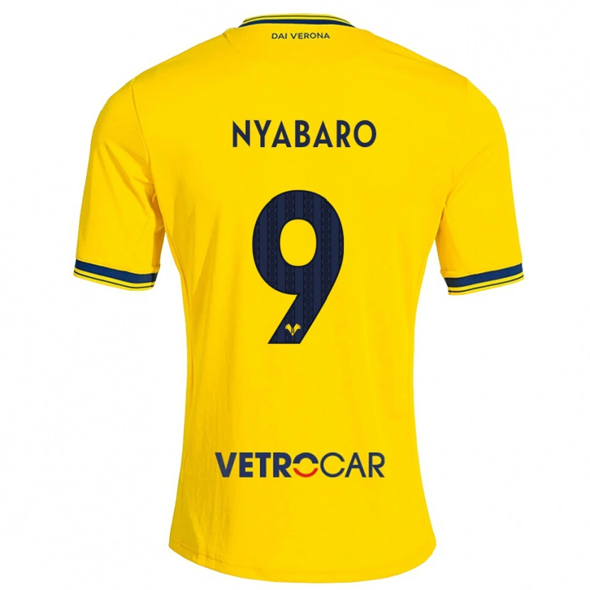 DanxenキッズNicholas Nyabaro#9イエロー レッドアウェイシャツ2026/27ジャージーユニフォーム