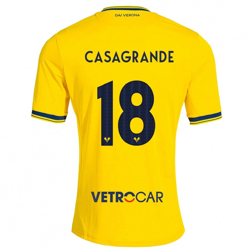 DanxenキッズDavide Casagrande#18イエロー レッドアウェイシャツ2026/27ジャージーユニフォーム