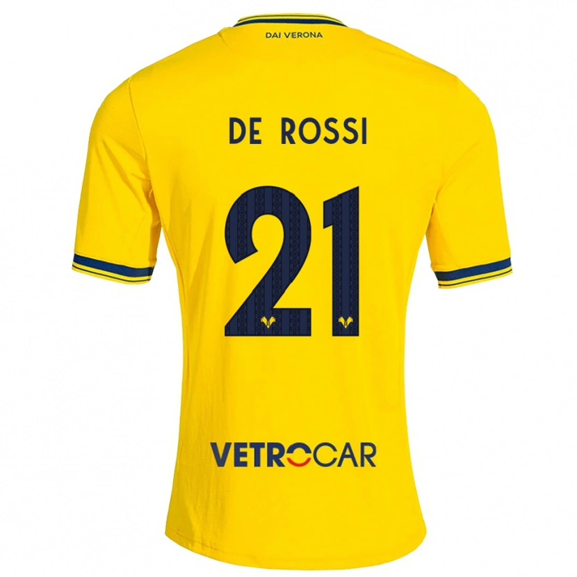 DanxenキッズMichele De Rossi#21イエロー レッドアウェイシャツ2026/27ジャージーユニフォーム
