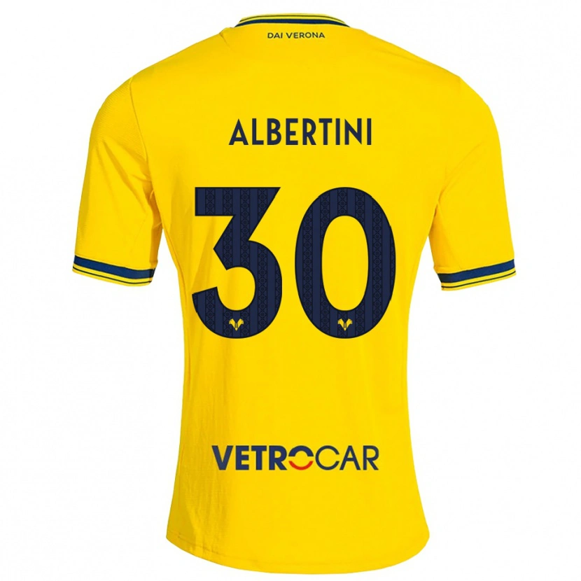 DanxenキッズFrancesco Albertini#30イエロー レッドアウェイシャツ2026/27ジャージーユニフォーム