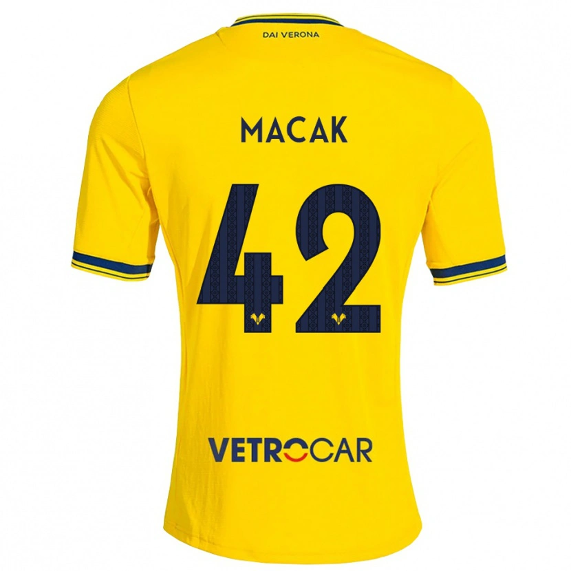 DanxenキッズTian Macak#42イエロー レッドアウェイシャツ2026/27ジャージーユニフォーム
