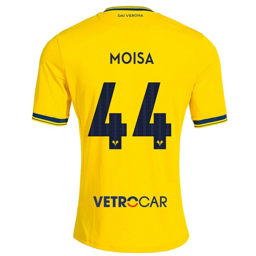 DanxenキッズDavide Moisa#44イエロー レッドアウェイシャツ2026/27ジャージーユニフォーム