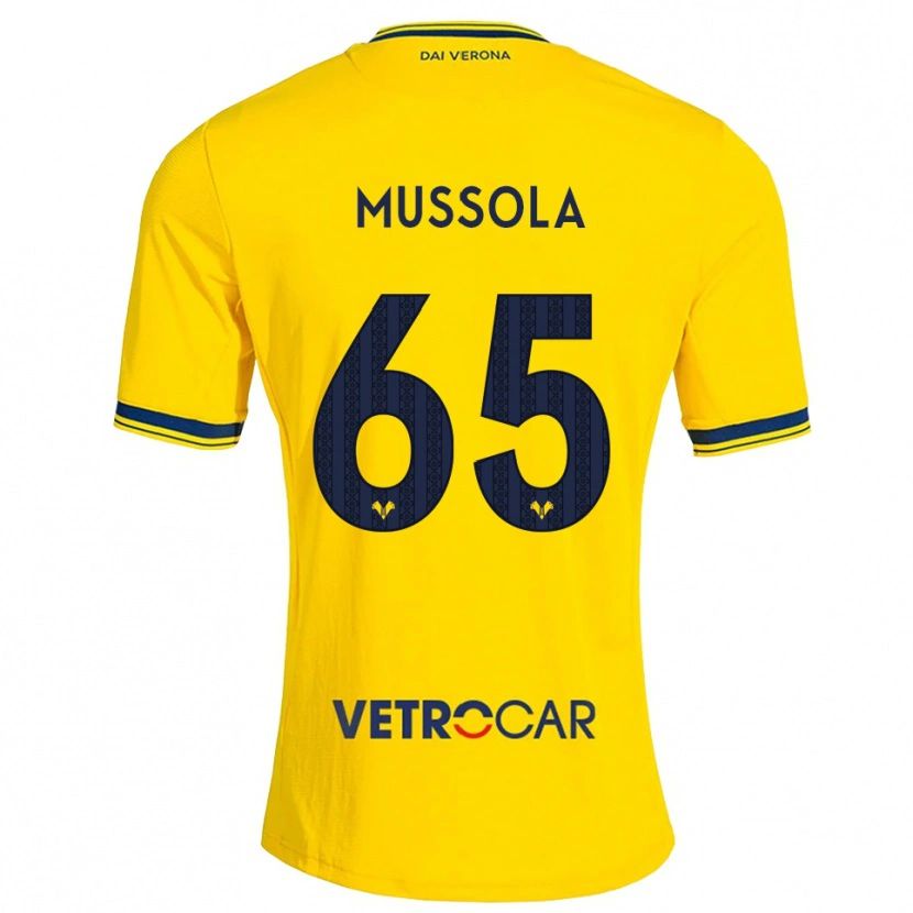 DanxenキッズMatteo Mussola#65イエロー レッドアウェイシャツ2026/27ジャージーユニフォーム