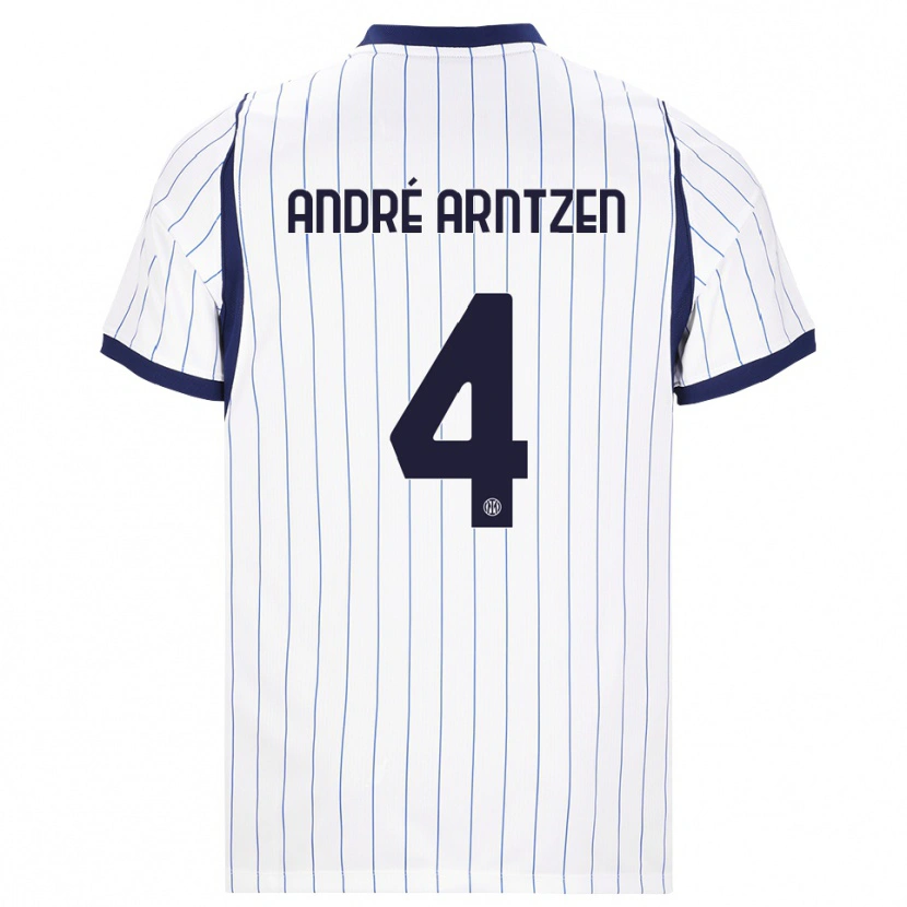 DanxenキッズMatheo André Arntzen#4ホワイト ネイビーブルーアウェイシャツ2026/27ジャージーユニフォーム