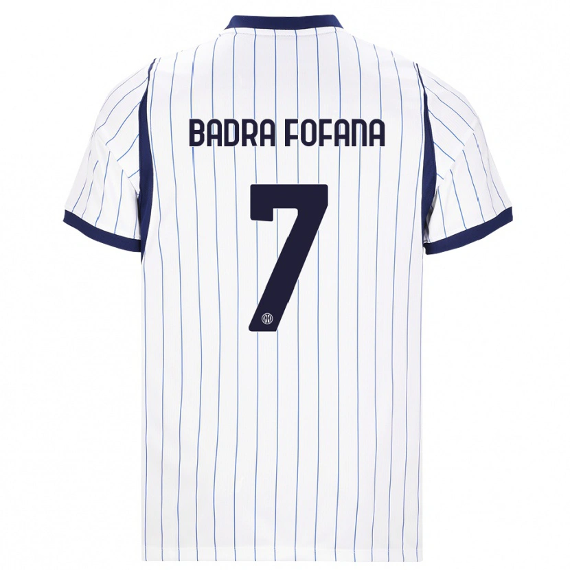Danxenキッズアリウ・バドラ・フォファナ#7ホワイト ネイビーブルーアウェイシャツ2026/27ジャージーユニフォーム