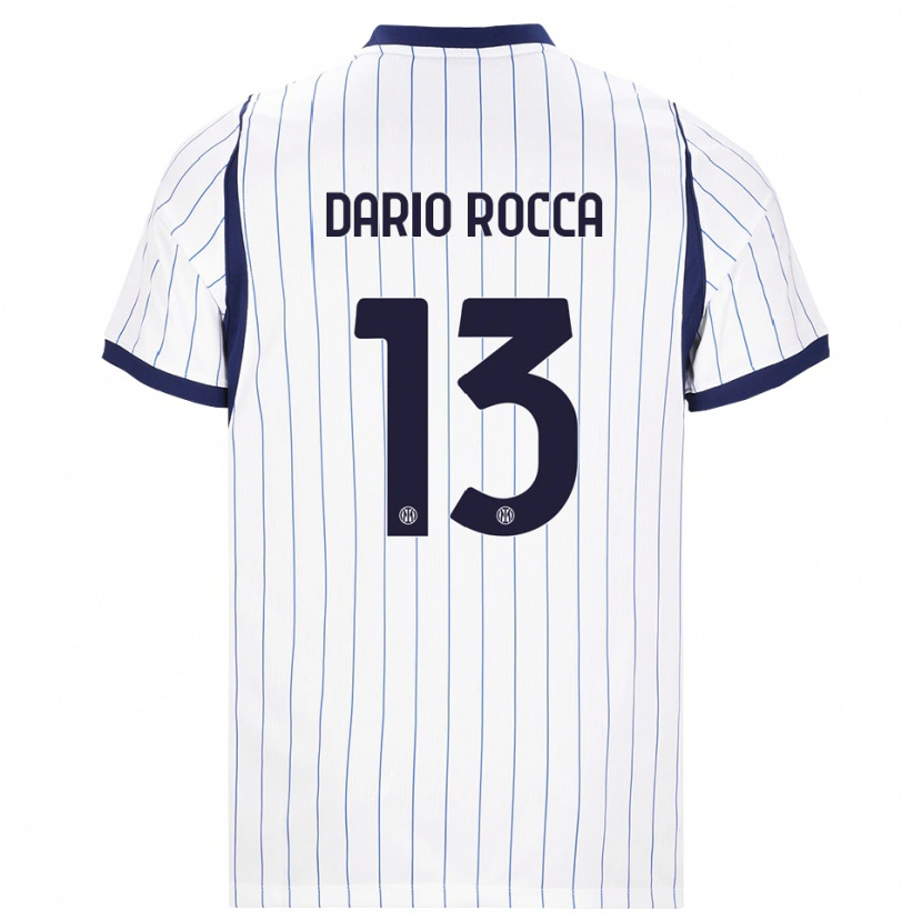 DanxenキッズEdoardo Dario Rocca#13ホワイト ネイビーブルーアウェイシャツ2026/27ジャージーユニフォーム