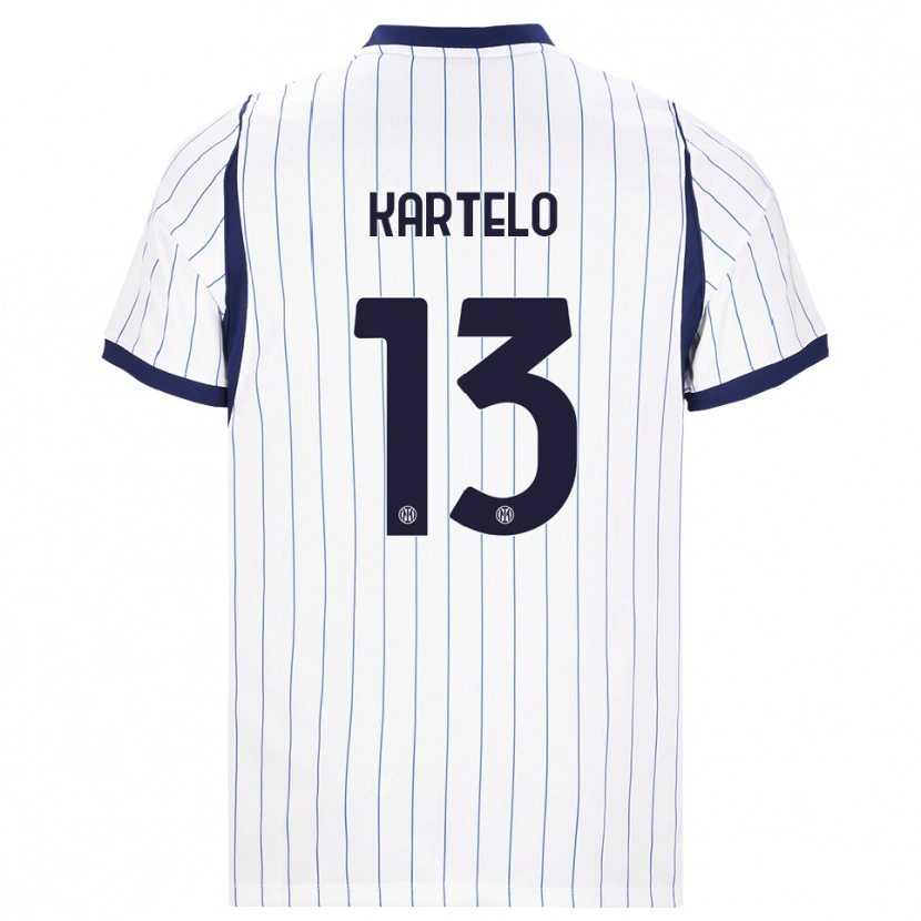 DanxenキッズDominik Kartelo#13ホワイト ネイビーブルーアウェイシャツ2026/27ジャージーユニフォーム