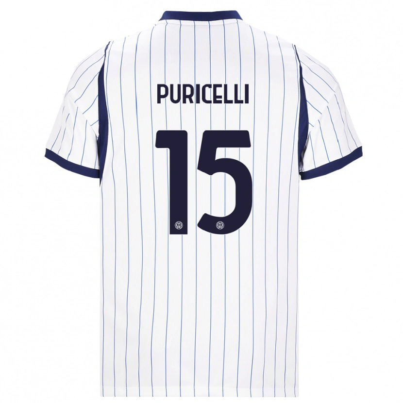 DanxenキッズLorenzo Puricelli#15ホワイト ネイビーブルーアウェイシャツ2026/27ジャージーユニフォーム
